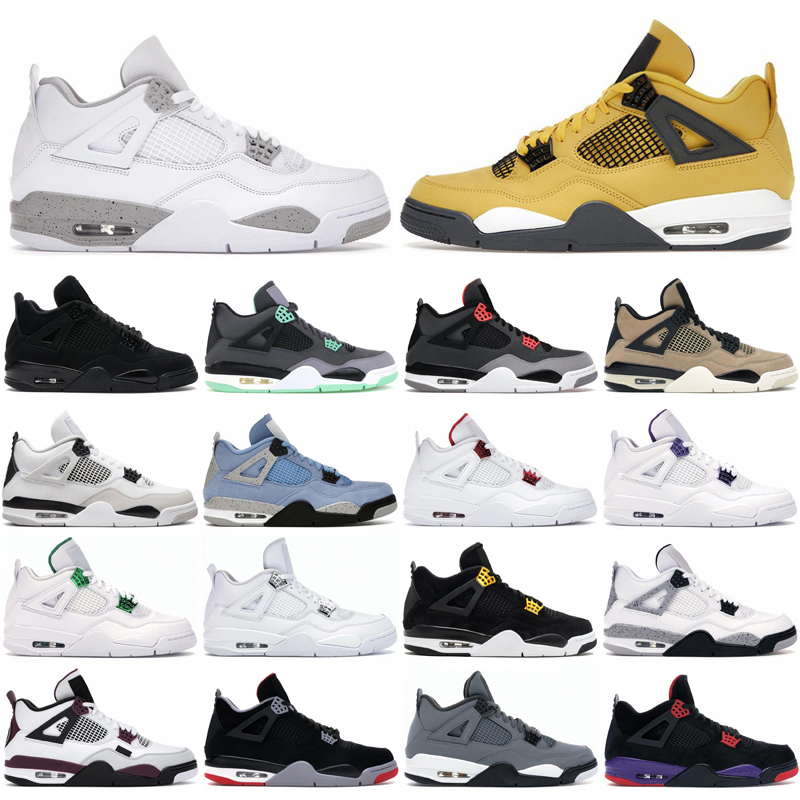 

Men Women 4s Basketball Shoes 4 Taupe Haze University Blue White Oreo Desert Moss Fire Red Lemon Venom Mens Trainers Sport Sneakers size 36-47, #9