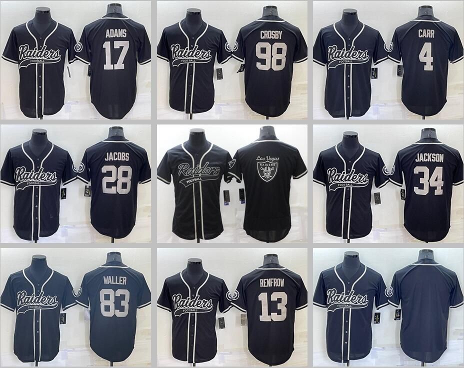 

Davante Adams Jersey Las Vegas''Raiders''Darren Waller Derek Carr Maxx Crosby Hunter Renfrow Josh Black and white baseball rugby football''n, Stitched