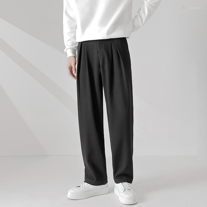 

Men's Suits Men's & Blazers Men Streetwear Fashion Sports Loose Casual Straight Suit Pant Man Trend Korean Style Long Trousers Harajuku, Black