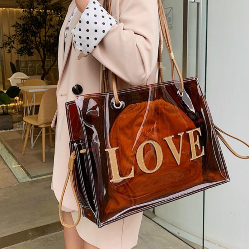 

New Top handle Bags For Women Large Clear Tote Bags for Women Handbags Transparent Hand H30, As pic