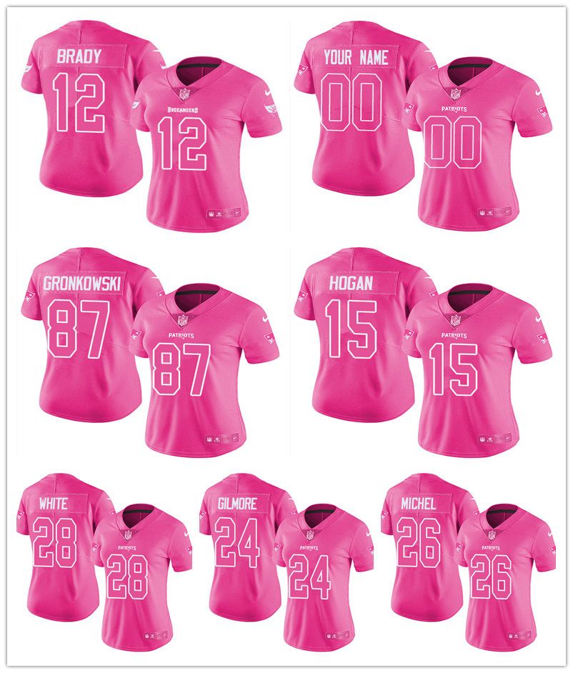 

Football Jersey New England''Patriots''Women Cole Strange Matt Judon Tom Brady Mac Jones julian edelman Pink Rush Fashion