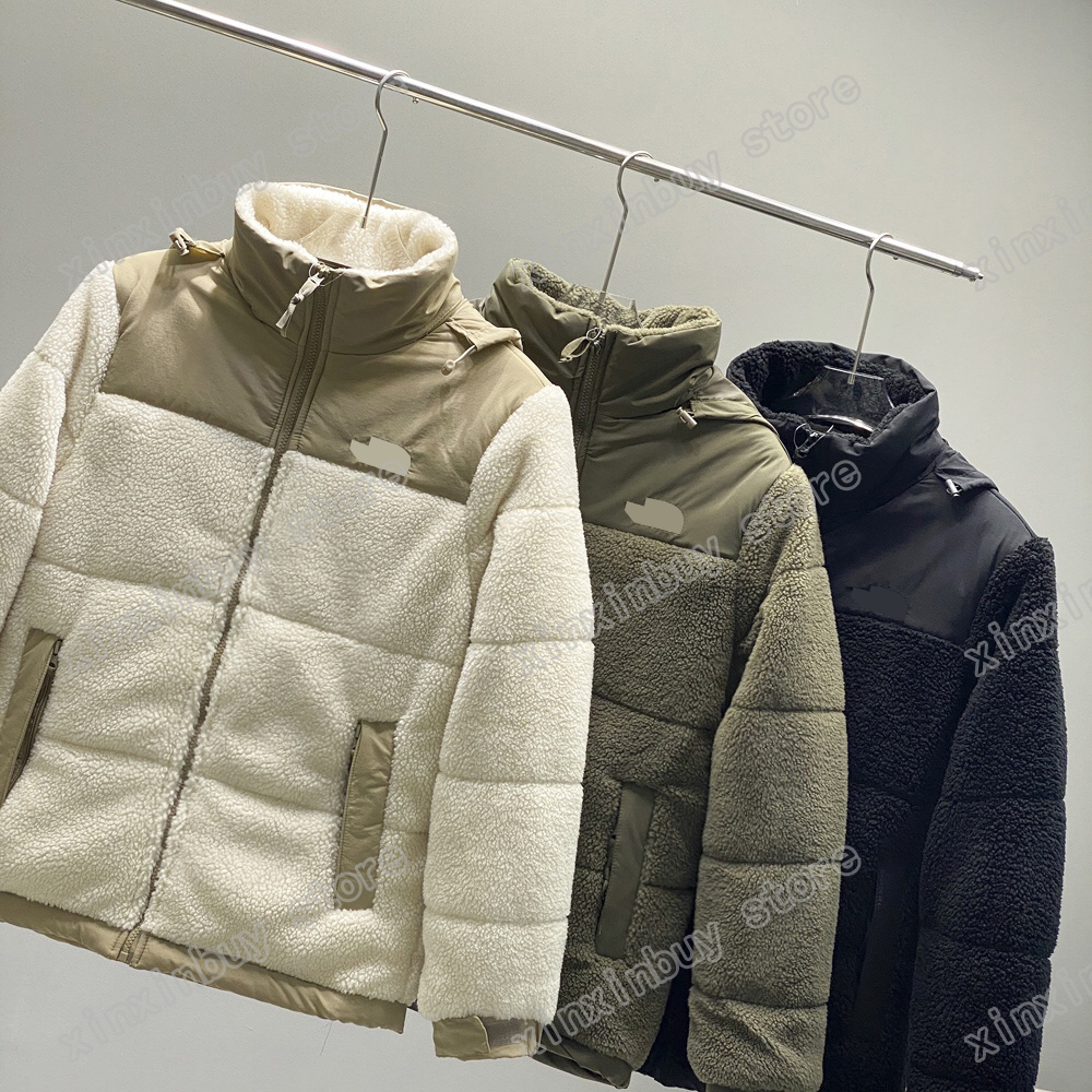 

xinxinbuy Men designer Coat Jacket fleece puffer letter Embroidery cotton long sleeve women gray Black white M-2XL, 01