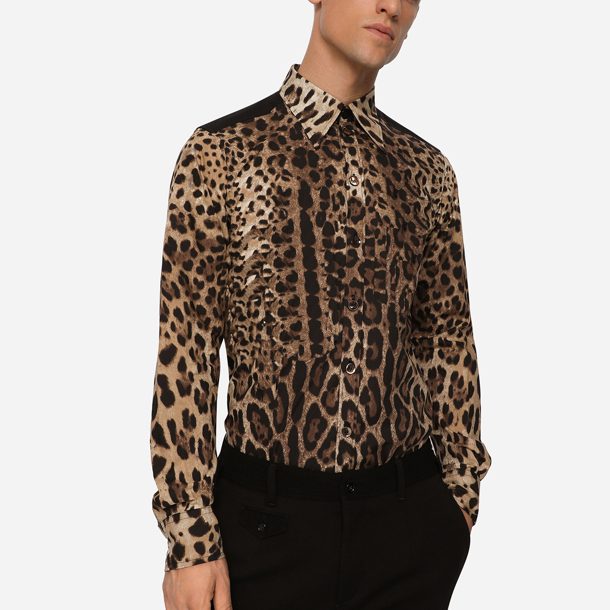 

DSQ PHANTOM TURTLE Leopard Print Cotton Shirt Mens Designer Shirts Brand Clothing Men Long Sleeve Dress Shirt Hip Hop Style Tops 841778, As picture