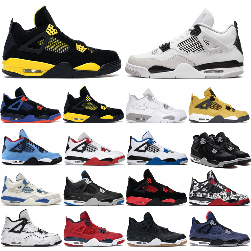 

Shoes Infrared Shoes 4 4s Black Cat Red Thunder Military Bred Tour Yellow Neon Sports Sneakers Shoe Size 36-47, (47) 40-47