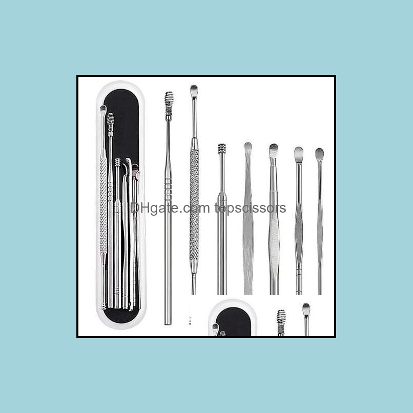 

Ear Care Supply Ear Care Supply 7Pcs/Set Wax Pickers Cleaner Stainless Steel Earpick Remover Curette Pick Spoon Epiwax Drop Delivery Dhkjq