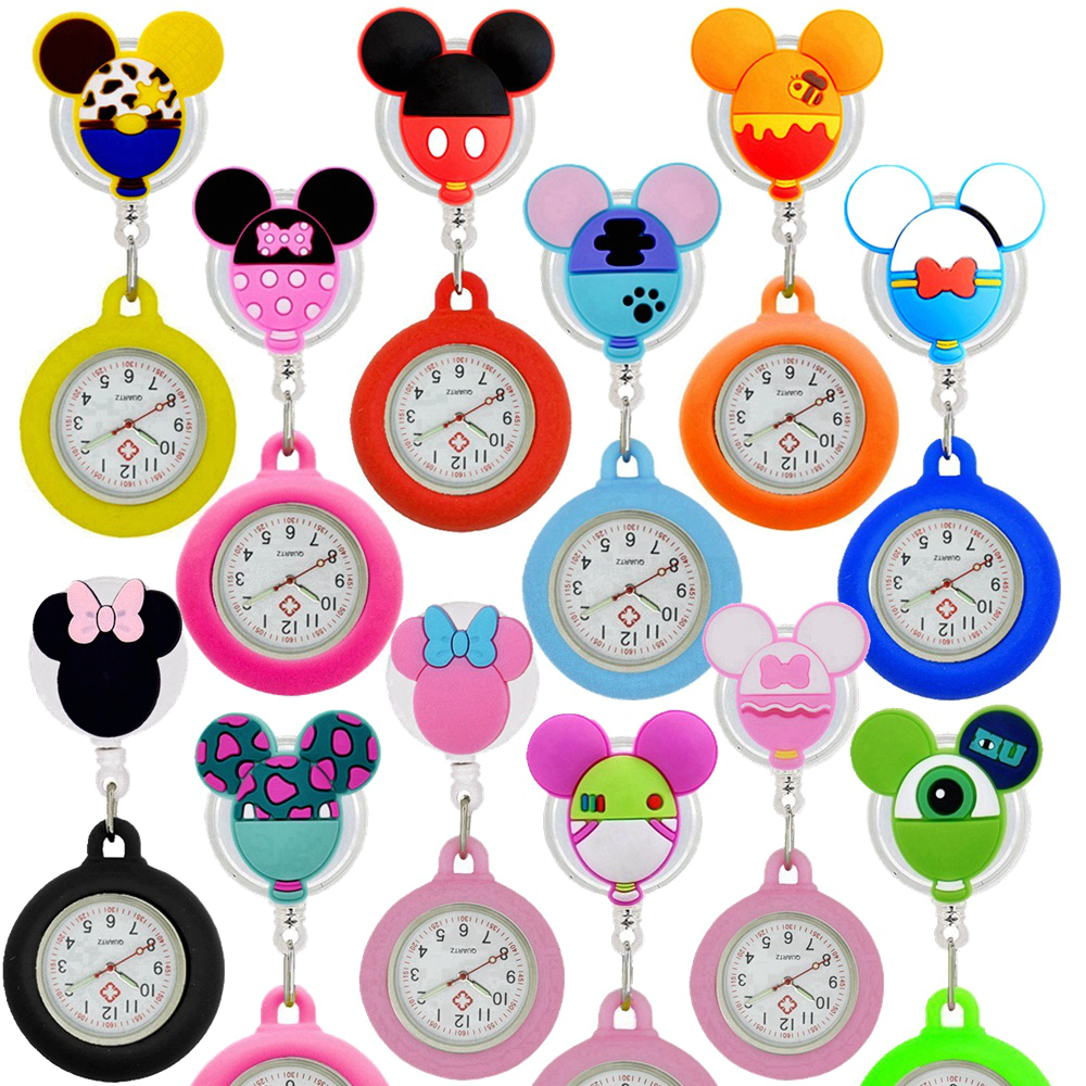 

Card Holders Lovely Cartoon Sile Colourf Nurse Doctor Women Mens Students Hospital Medical Hanging Clip On Badge Reel Pocket Watches Smtpo, As details