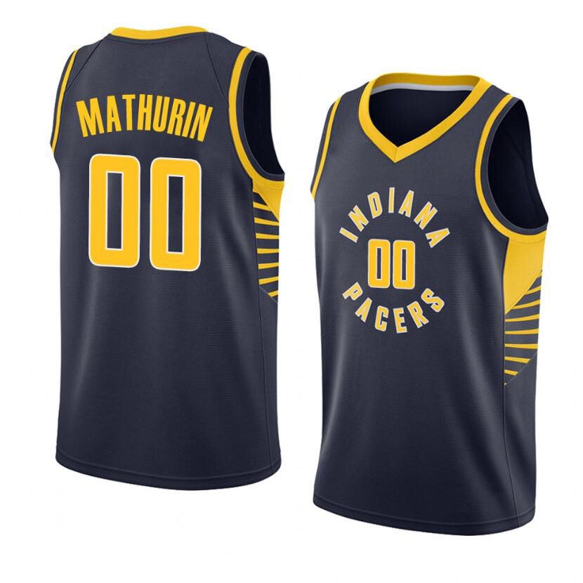

custom Basketball Jerseys Bennedict Mathurin 2022-23 season Blue yellow White city Men Women Youth jersey, With logo