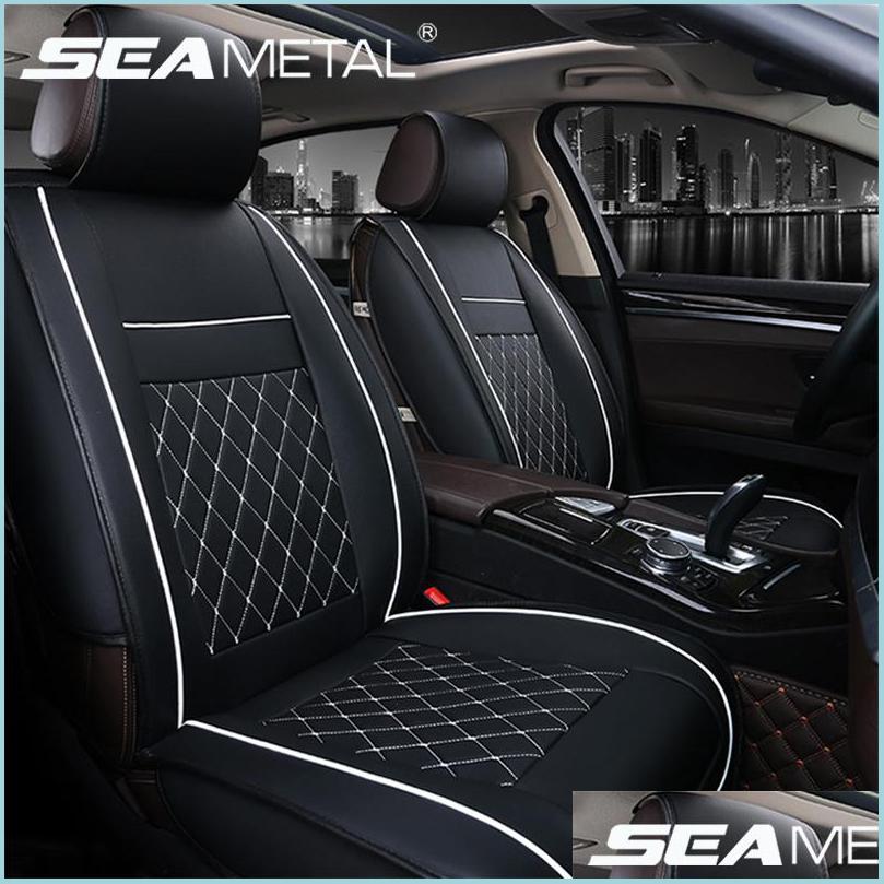 Housses de siège de voiture Siège de voiture Er Set Accessoires Fit La plupart des voitures Styling Ers Pads Avec Tire Track Detail Mats Seats Pr