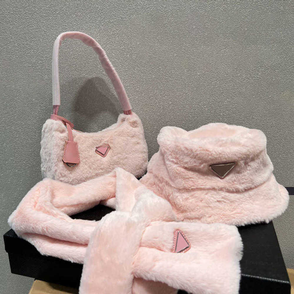 

tote bags designer handbag women luxurys bag Fashion Furry Shoulder Underarm Pink Bag Classic Top Quality Cute 3pcs set 221027 H2UJ, Pbag pink