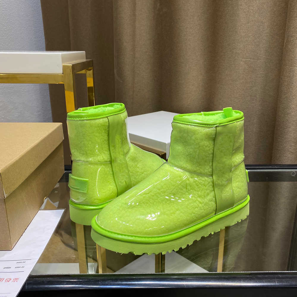 

2021 Designer Australian Classic Clear boots Australia women womens Winter Snow Fur Furry satin boot ankle booties snows Half Knee Short