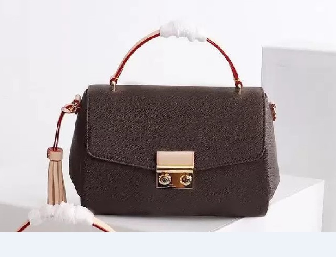 

Luxury LEATHER designer women bag Croisette Damier shoulder bags 41581 white checker brown plaid brown flower letter womens handbags ladies tote 24.5cm good quality