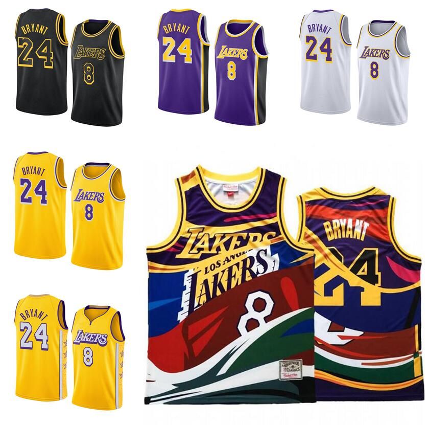 

Basketball Jerseys front 8 back 24 Bryant 2022-23 season White yellow Black purple city Men Women Youth jersey, With logo
