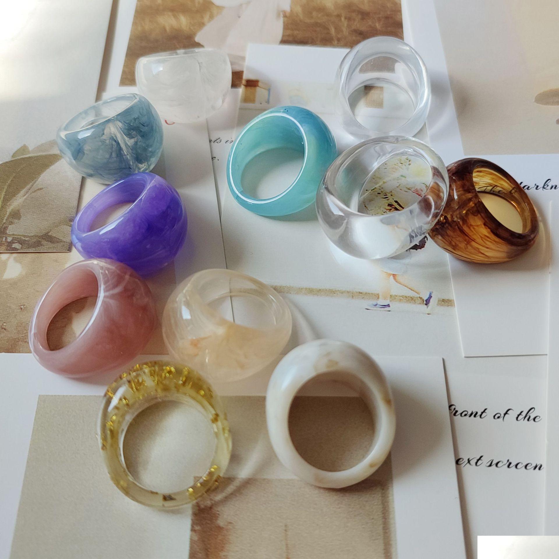 

Band Rings Geometry Irregar Round Acrylic Colorf Resin Band Rings Transparent Women Party Daily Jewelry 9 Colors Drop Delivery 2021 R Dhpho