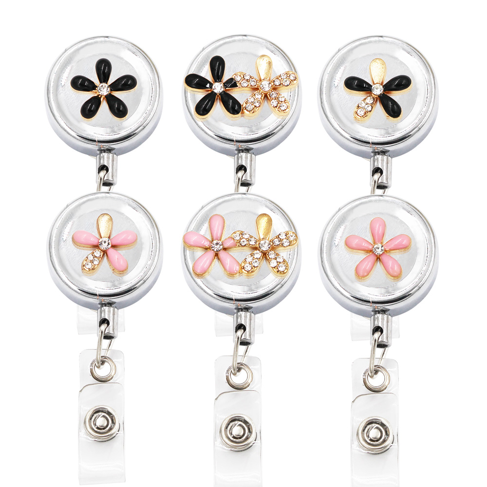 

Key Rings Flower Badge Reel Id Retractable Holder Belt Clips Metal Heavy Duty Steel Wire Cord Drop Delivery 2022 Smtzg