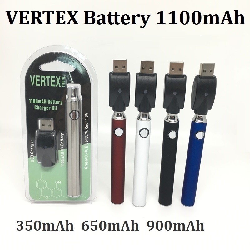 

Vertex Battery 350mAh 650mAh 900mAh 1100mah Adjustable Variable Voltage Preheat O Pen Bud Touch For 510 Thick Oil Cartridge Tank
