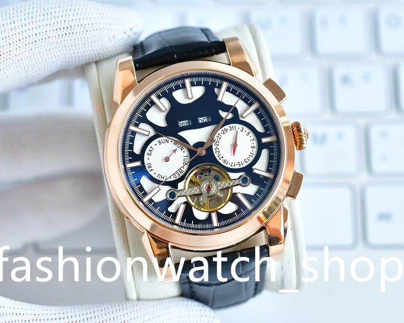 

New boutique men's luxury watch powerful hollow design refined steel case mineral super strong mirror 44mm, Freight difference