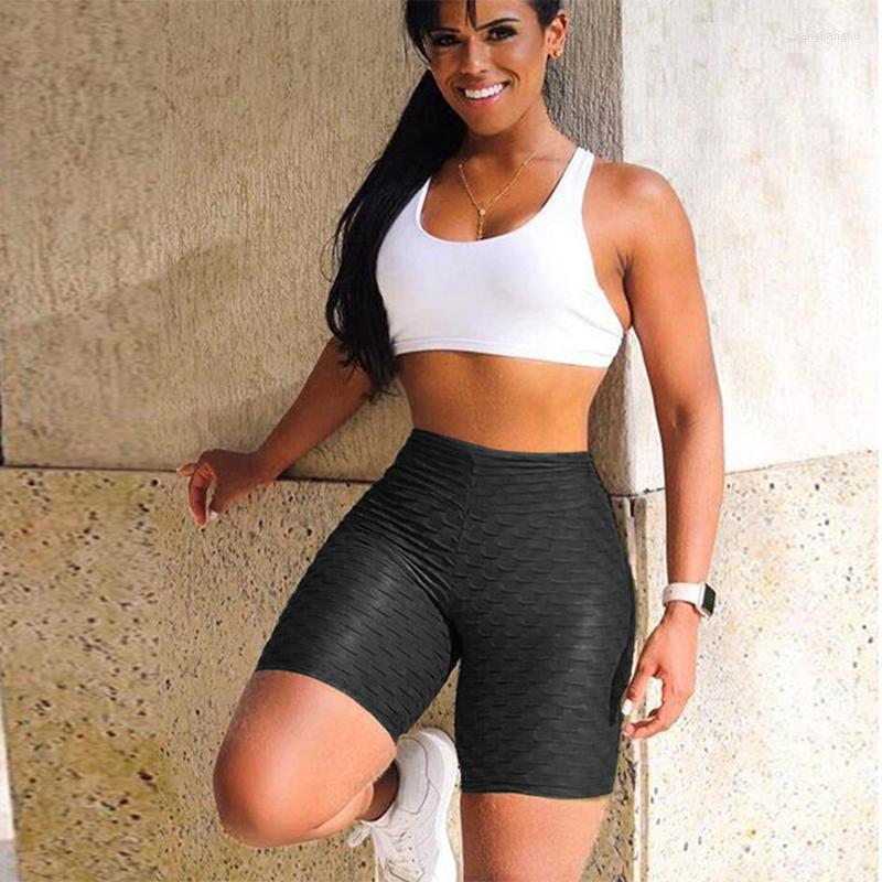 

Yoga Outfit High Waist Sport Shorts Hip Push Up Women Plain Soft Nylon Fitness Running Tummy Control Workout Gym