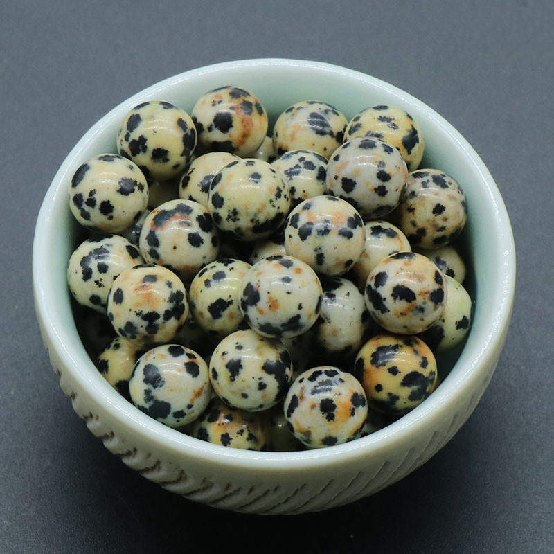 

Natural 8/10/16/18/20mm Dalmation Jasper Non-porous-ball Round Loose Gemstone Crystal Ball Diy Non-porous Stone Beads Ball