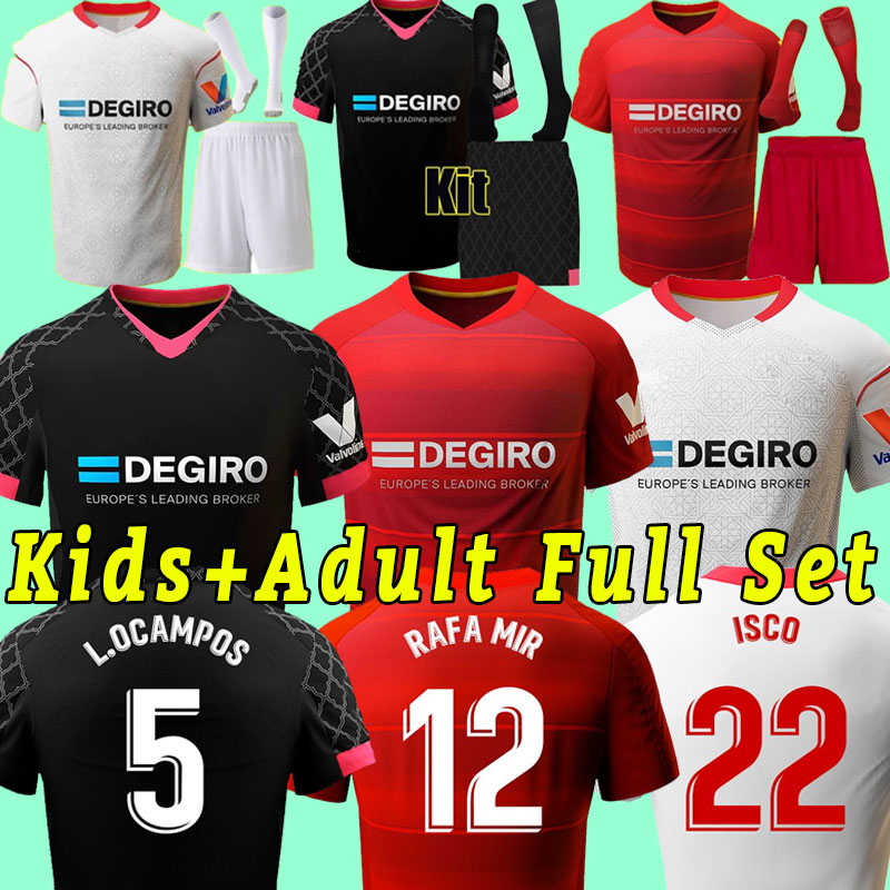 

22/23 SevillaS Soccer Jersey 2022 2023 fans player version EVER BANEGA EN-NESYRI NAVAS DE JONG EL HADDADI REGUILON LAMELA Football Shirt Men kids Kits sock Full sets, Away