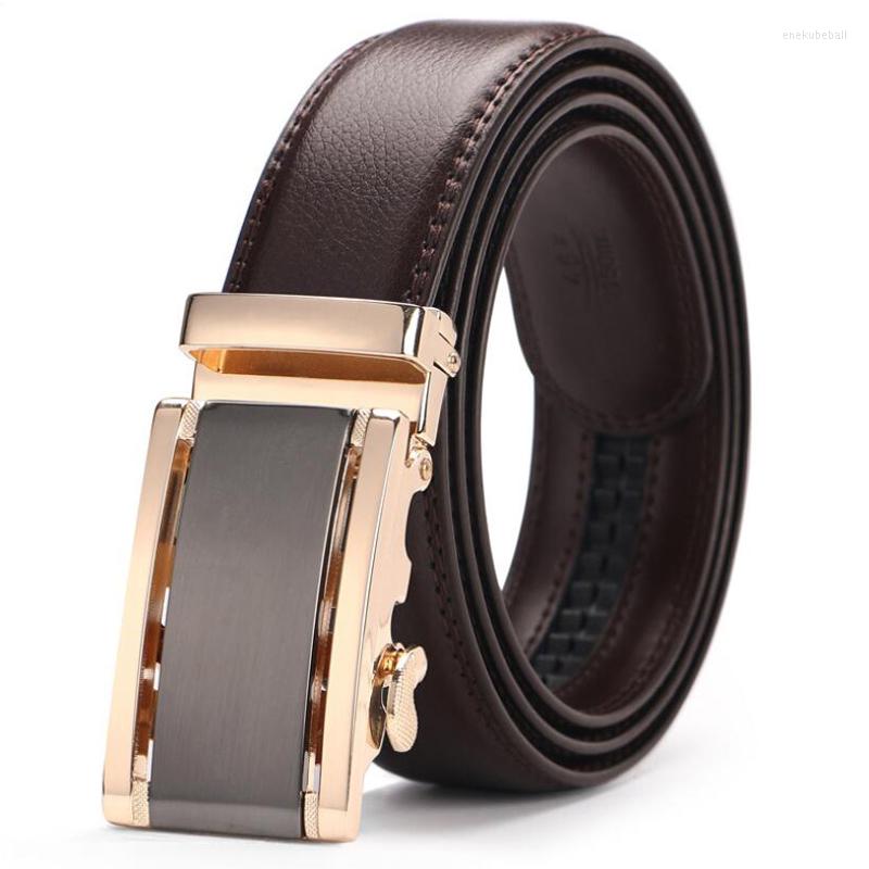 

Belts Kemeiqi Men's Two-layer Leather Belt With Automatic Buckle Casual All-match Fashion Luxury Formal, Black