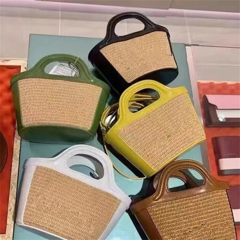 

Hot M Brand Straw-edited vegetable basket bag Shoulder Bags for women handbag nice quality with 5 color, Yellow