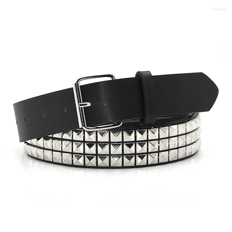 

Belts Pyramid Fashion Rivet Belt Men&Women's Studded Punk Rock With Pin Buckle Drop Black