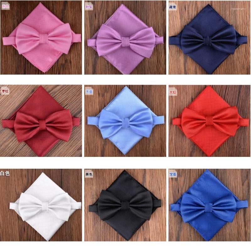 

Bow Ties HOOYI 2022 Men Tie Set With Pocket Square Butterfly Fashion Bowtie Towel
