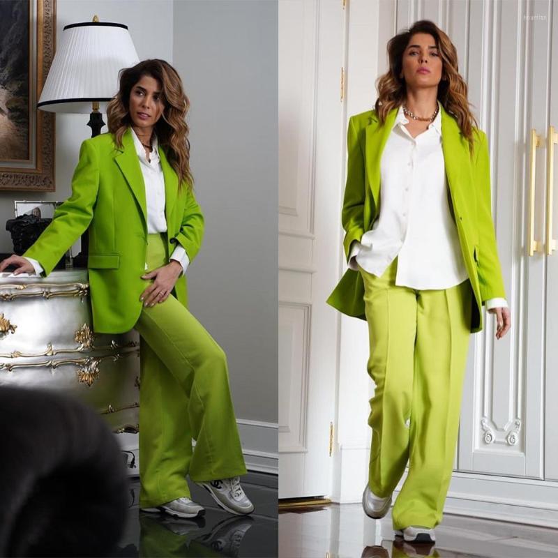 

Women's Two Piece Pants 2 Pieces For Women Suit Bright Green Blazer Tailor-Made High Quality Modern Fashion Tailored Business Causal Prom, Black
