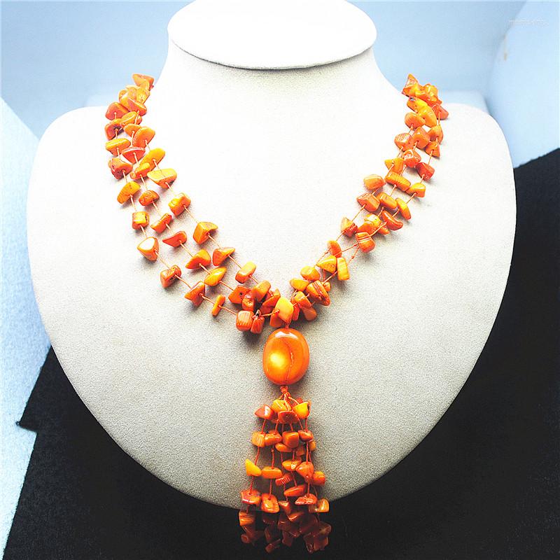 

Choker 1PC Women's Sweater Necklace Coral Materials 60CM Length DIY Jewelry For Clothes Wearing Designs Making Free Shipings