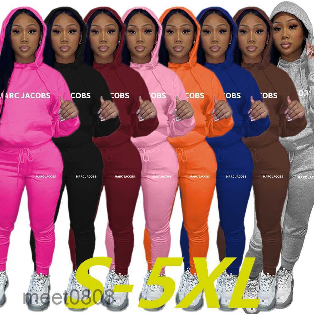 

Women Tracksuits winter Fashion Casual Letter Print Sports Hoodie Two Pieces Set For Women Clothes 8 colors meet0808, Brown