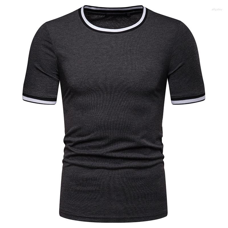

Men' T Shirts Fashion Striped O Neck Shirt Men Clothes Nice Brand Slim Fit Short Sleeve Tee Homme Streetwear Casual T-shirt, Wine red