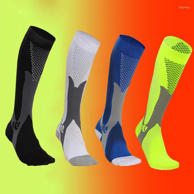 

Sports Socks Running Compression Stockings Bicycle Cycling For Man Nursing Knee High 30 MmHg Sock, Black