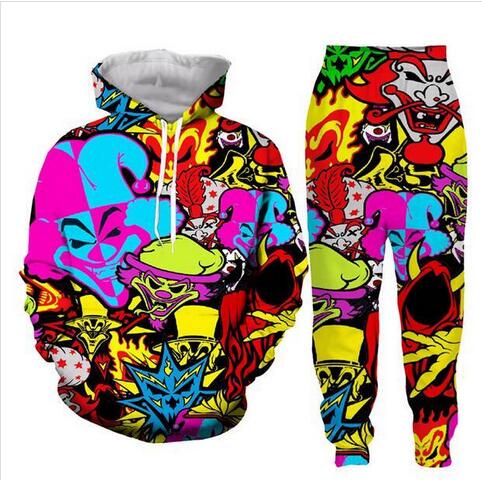 

New Fashion social style clothing Women/Mens 3D Print Halloween Insane Clown Posse Zipper/Zip-up Hoodies/Hooded Sweatshirts, Multi