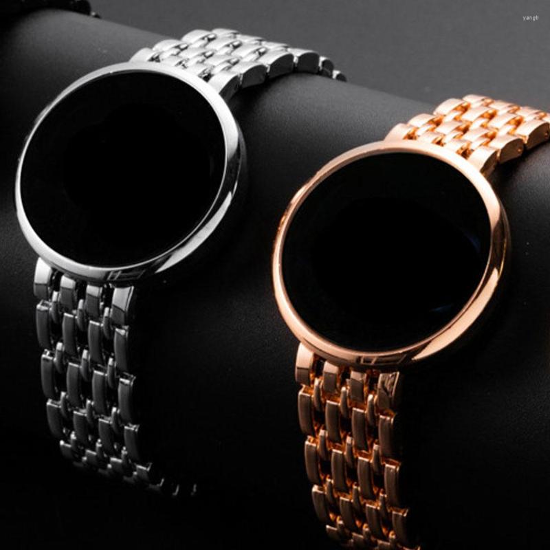 

Wristwatches Luxury Gold Sliver Watch For Women Stainless Steel LED Digital Watches Luminous Calendar Waterproof Ladie Wristwatch Reloj