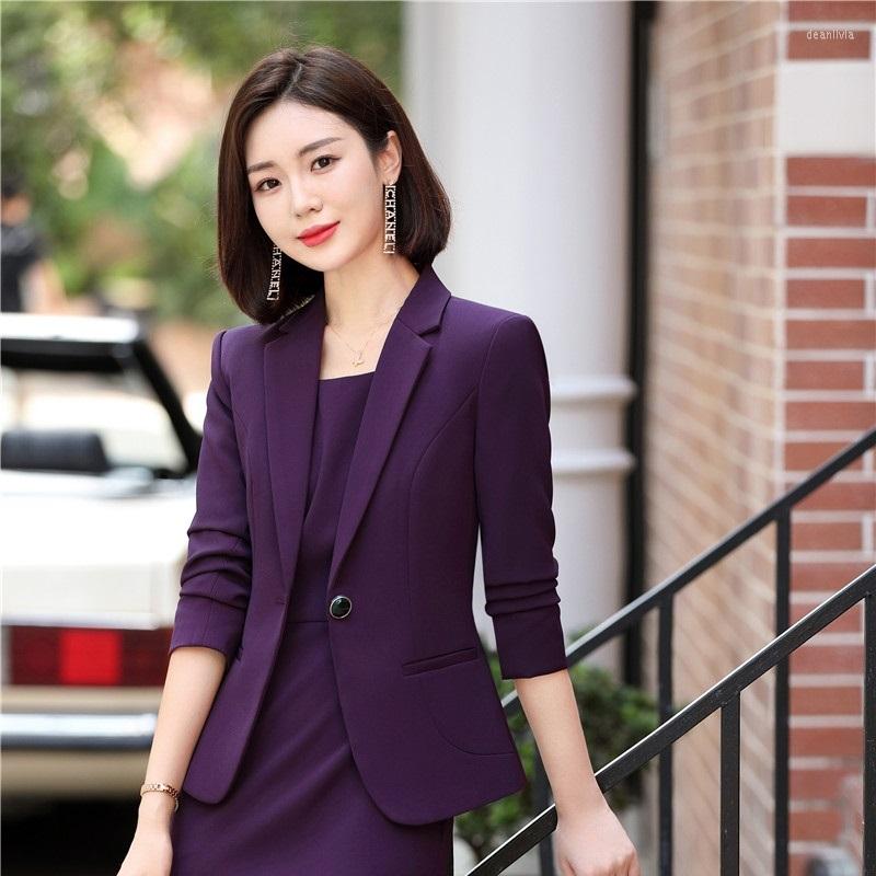 

Women' Suits Women' Jacket Fashion Purple Slim Coat OL Styles Autumn Winter Blazers For Women Business Work Blaser Outwear Tops, White coat