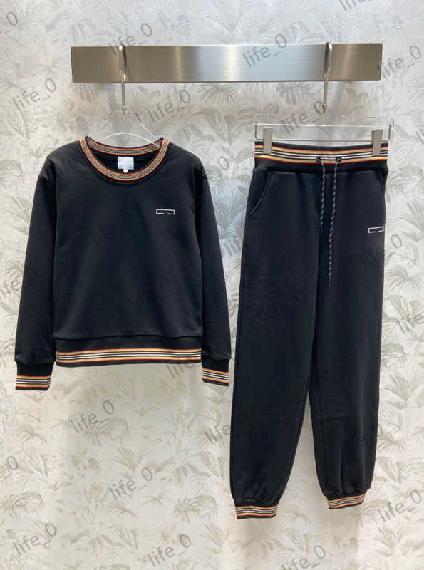 

Solid Color Velvet Brand Two Pieces Pants Multicolored striped collar pullover Tops Elastic Waist Loose Bunch Foot Trousers Fashionable Women Tracksuits 1990, 12