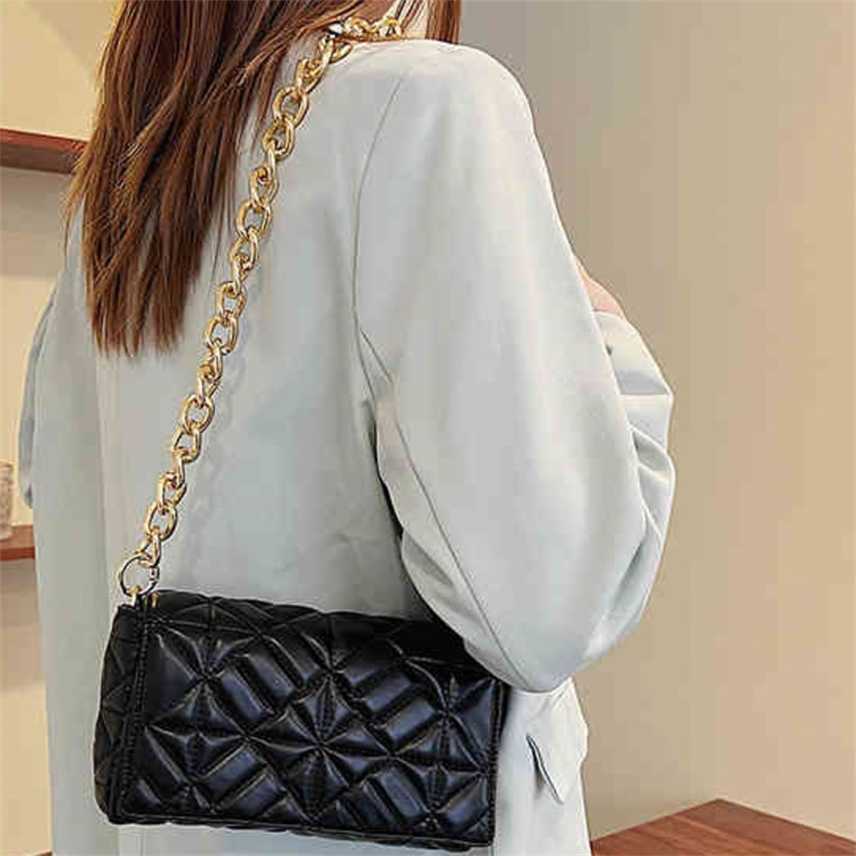 

Bag versatile women's 2022 minority messenger bag rhombic underarm sense sling one shoulder s Handbags, Black