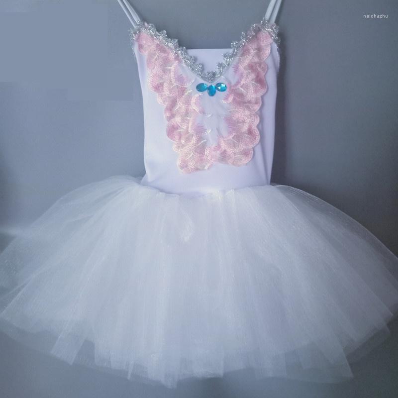 

Stage Wear Children's Ballet Skirt Costumes Little Swan Dance Tutu Fluffy Soft Yarn Suspenders Girls Performance Clothing, Pink