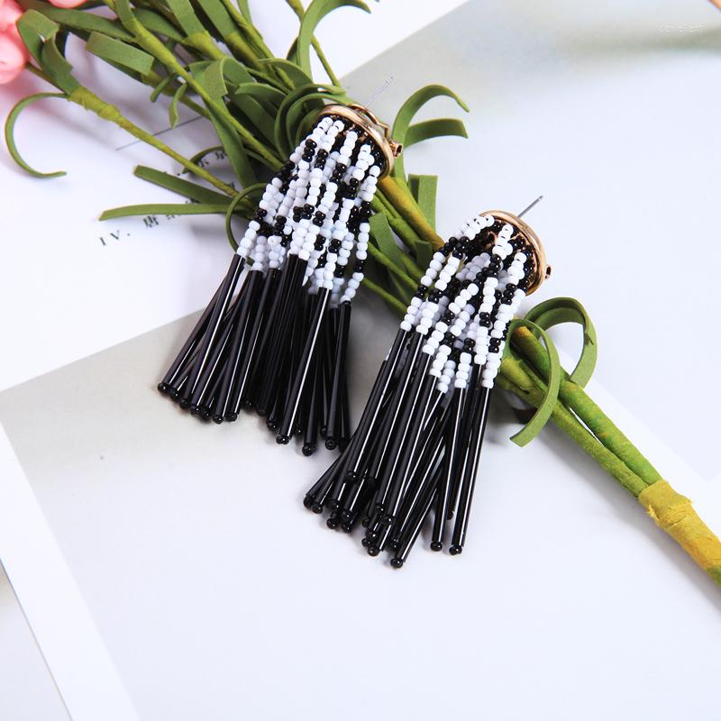 

Dangle Earrings -Gothic Pure Handmade String Beads Big Tassel Overstate Cool Creativity Masquerade Banquet Custom