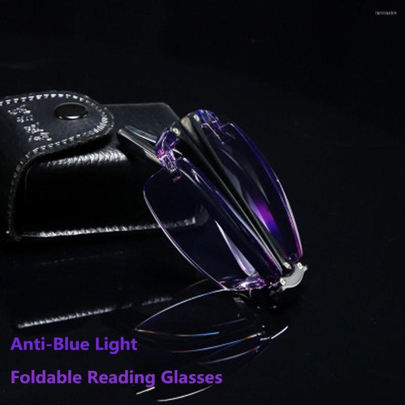 

Sunglasses Eyeglasses 100- 400 Diopter Ultra Light Resin Vision Care Foldable Reading Glasses Anti-Blue Present Box