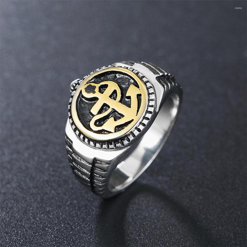 

Cluster Rings Vintage Viking Anchor Biker Nordic 316L Stainless Steel Ring Fashion Pirate Sailor Amulet Jewelry Gift Wholesale