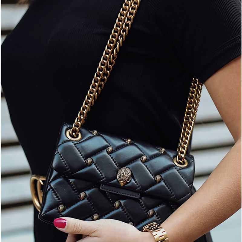 

Hot Selling Kurtgeiger Women Bags Black Leather Wallets Designer Handbags Metal Eagle Head Shoulder Bag Chain Sling Luxury Mini Clutch Cross Body