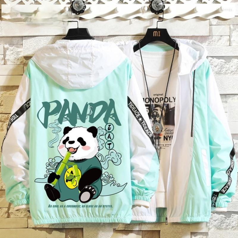 

Men's Jackets Men's Panda Print Hooded Summer Jacket Men Clothing Japanese Streetwear 3XL 2022 Arrivals, Black