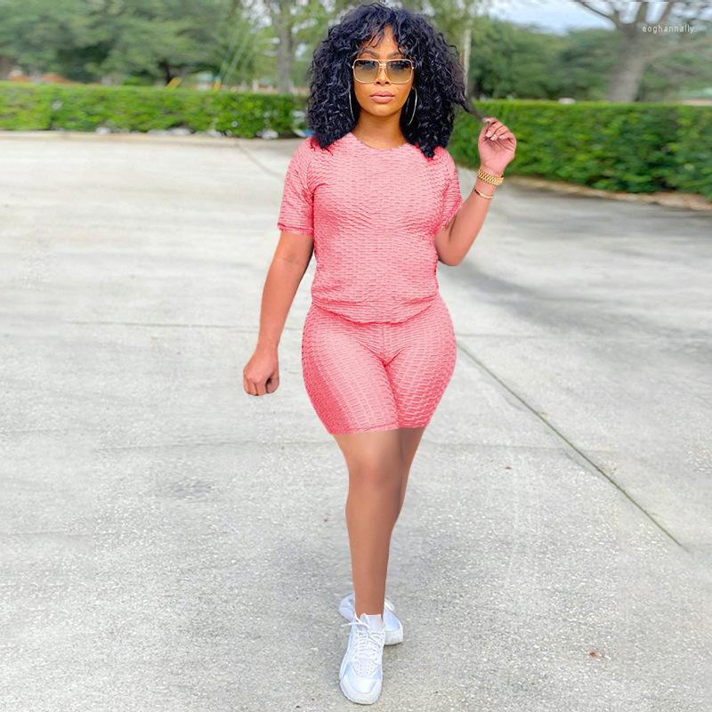 

Women's Tracksuits Women Short Sleeve Sport T-shirts And Biker Active Wear Plaid Sweatsuit Casual Stretchy Fitness Matching 2 Piece Set, Black