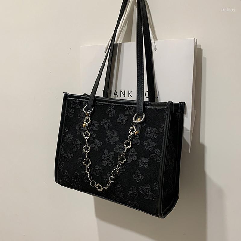 

Evening Bags Fashion Black Tote Canvas Retro Messenger Women Handbags Girly Lace Shoulder Bag