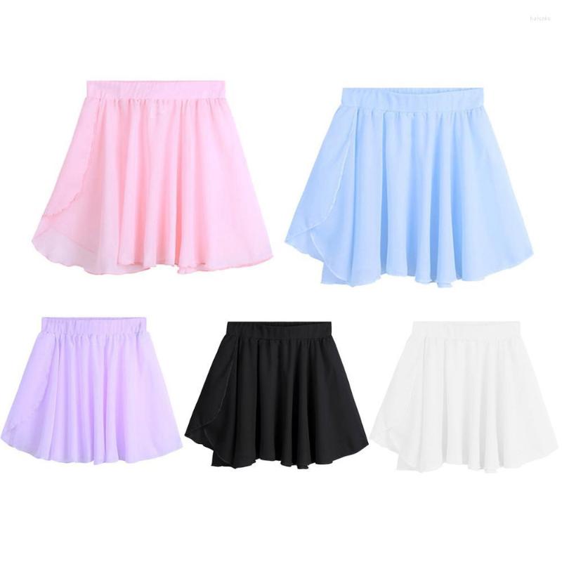 

Stage Wear Kids Ballet Dance Skirts Chiffon Mini Pull-On Wrap Skirt Ballerina Dress-up For Performance Costume Party Tutu Girls, Black