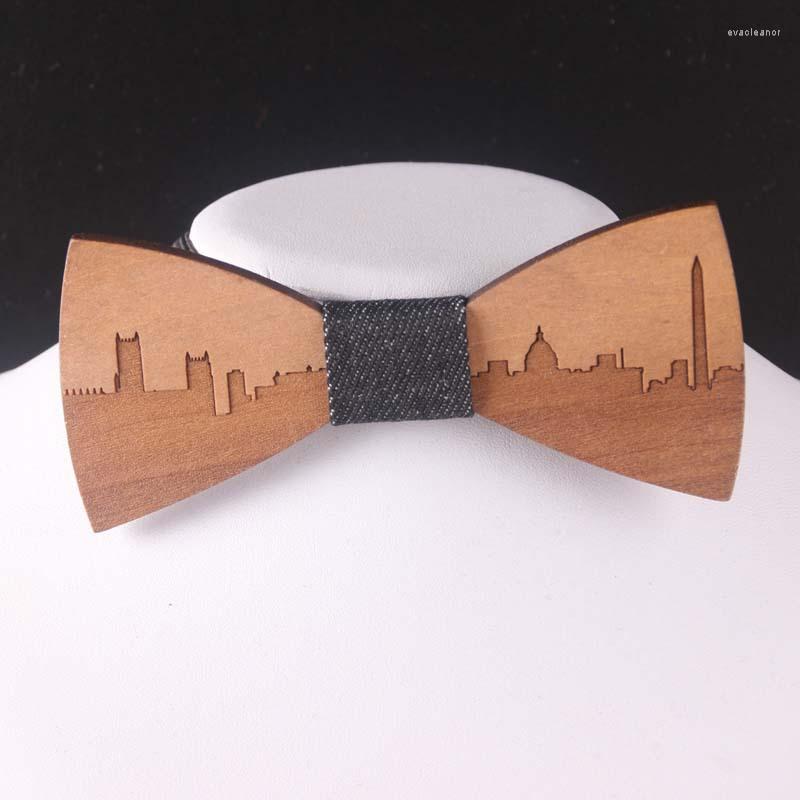 

Bow Ties Fashion Washington Wood Elegant Gentleman Handmade Butterfly Wedding Party Wooden Unique Tie For Man
