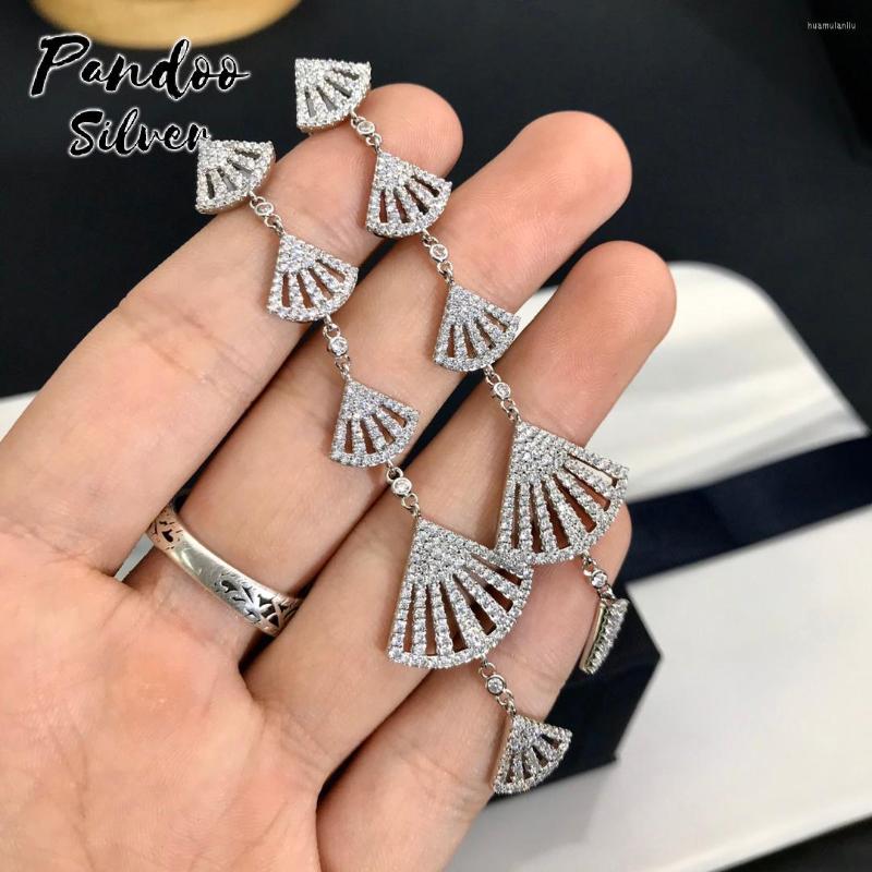 

Stud Earrings Fashion Charm Sterling Silver Original Jewelry Long Flamenco Drop Women Luxury Gift With Logo