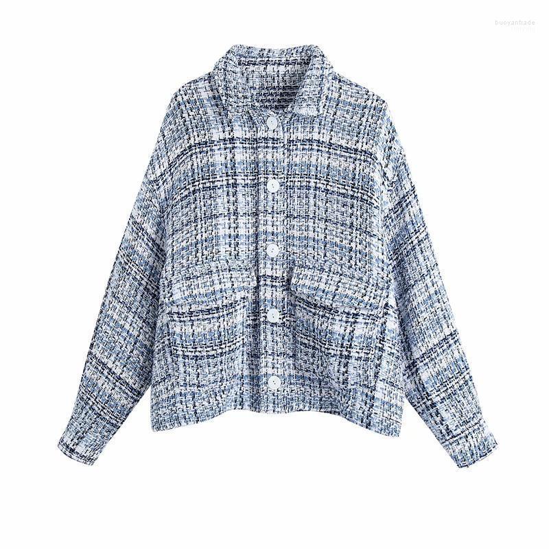 

Women's Jackets Women's Nice Sweet Women Lapel Single Breasted Jacket Spring-autumn Ladies Vintage Slim Female Textured Shirt Blazer, Blue white