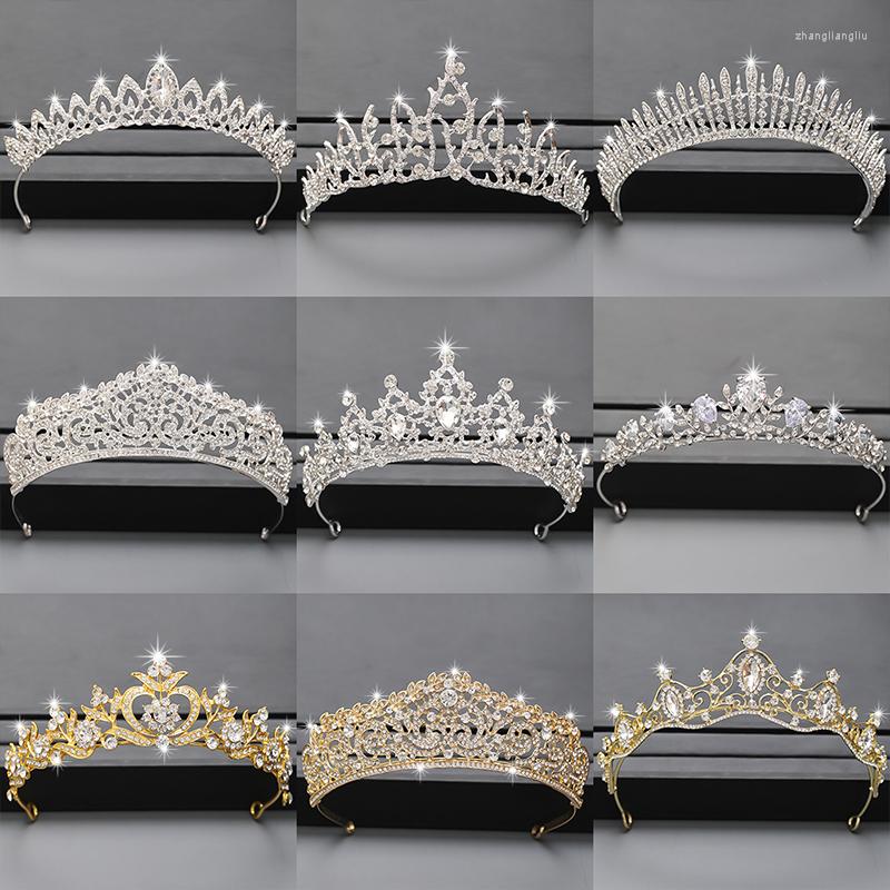 

Hair Clips Silver Color Crown And Tiara Accessories For Women Wedding Bridal Crystal Rhinestone Diadema